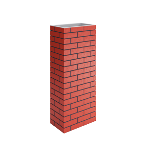 Стовпчик 36х58х146 см (Цегловий + шов чорний)